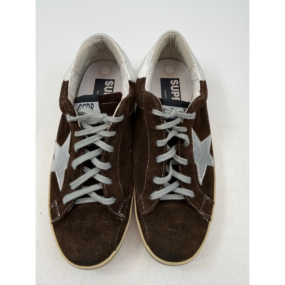 Golden Goose Deluxe Brand Superstar Brown Suede Silver Star Sneakers EU 38 US 8 - Picture 5 of 14